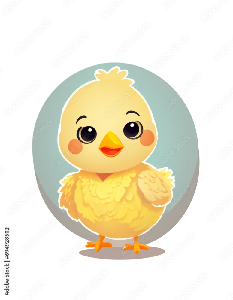  little yellow chick on white background easter artwork