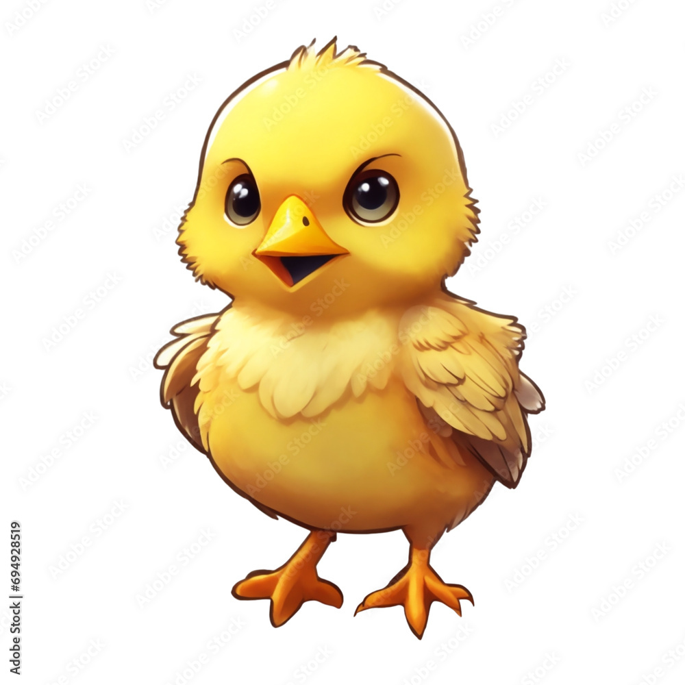  little yellow chick on white background easter artwork