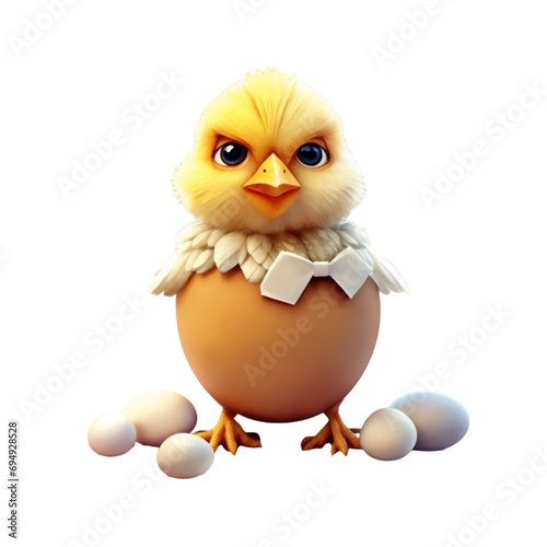  little yellow chick on white background easter artwork