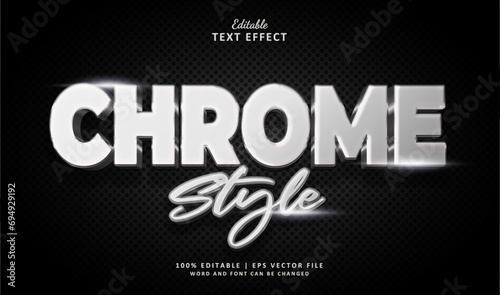 Chrome Style Editable Text Effect Style 3d Silver Gold Metal