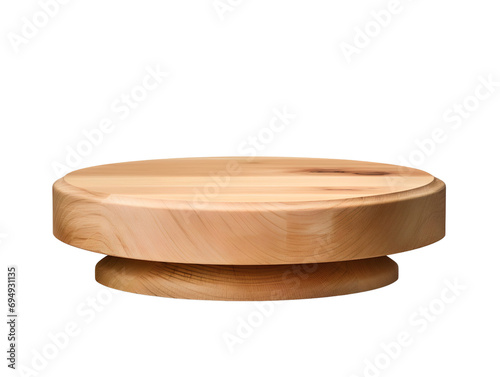 Wooden Round Podium, isolated on a transparent or white background © Aleksandr