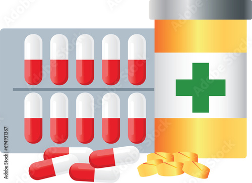 Medicines sets illustration