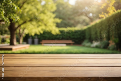 Wood table on blur of cafe, coffee shop, bar or restaurant background - can used for display or montage your products