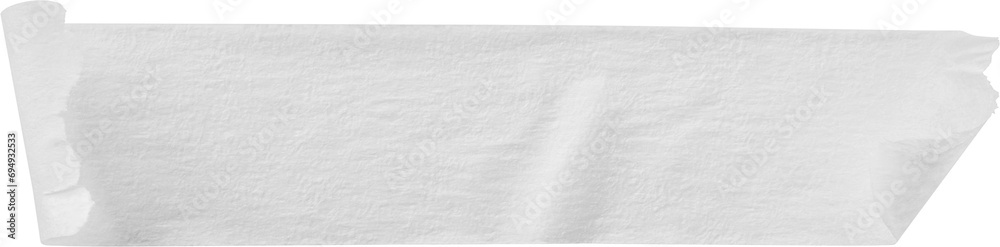 Obraz premium White adhesive paper tape isolated on white background