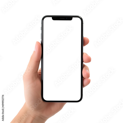 Blank smartphone screen on transparent background PNG
