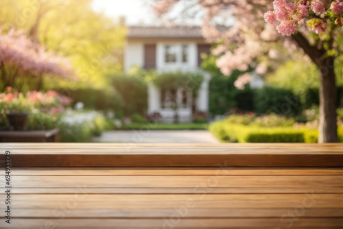 Wood table on blur of cafe, coffee shop, bar or restaurant background - can used for display or montage your products