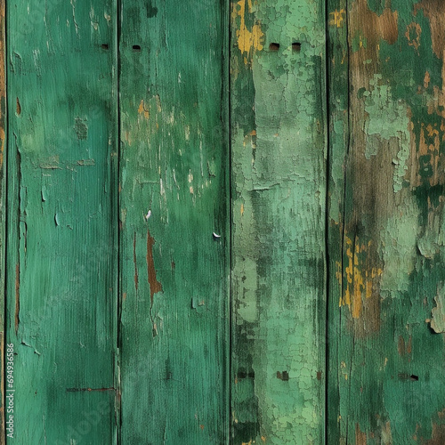 green plastic wooden wall worn dirty created with Generative Ai © Andrii Yablonskyi