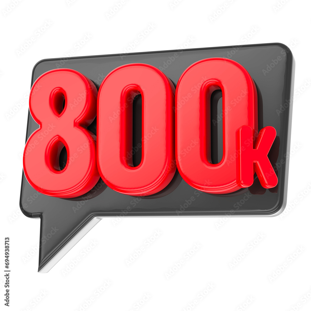Label 800 Follow Black And Red 3D Rendering Label 800 Follow Black And Red 3D Rendering