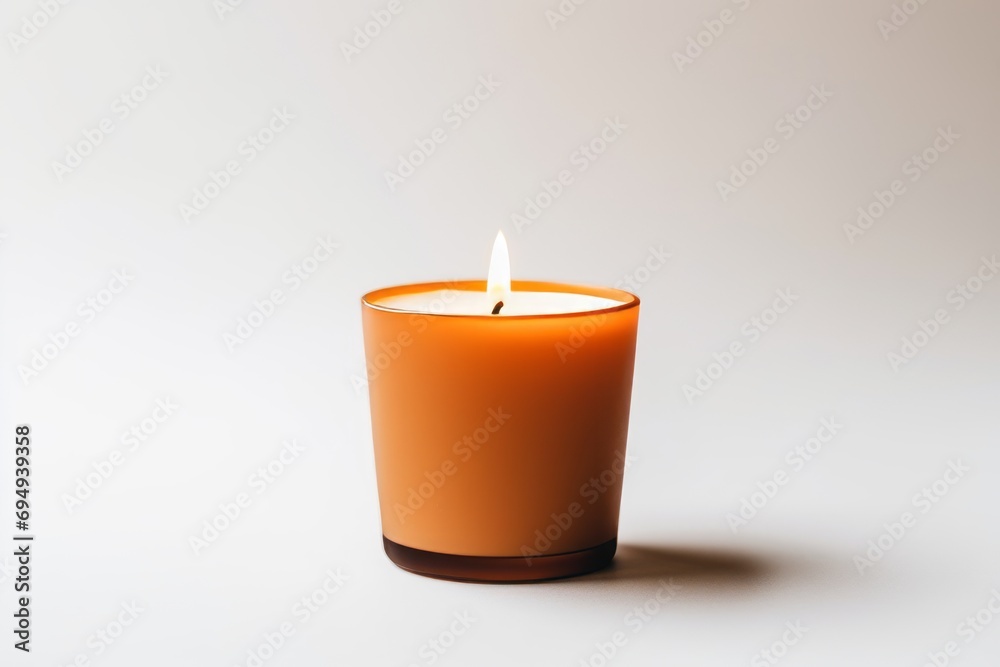 Glowing Candle in Tranquil Ambience Glowing Candle in Tranquil Ambience