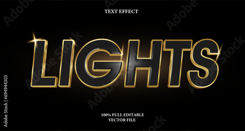  Editable Text Effect Lights Vector Graphic