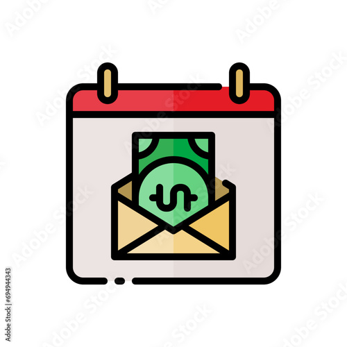 vector Payday icon in simple colored outline style