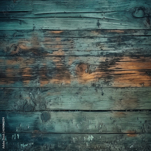 old wooden sign background splintered wood with a green tint antique created with Generative Ai photo