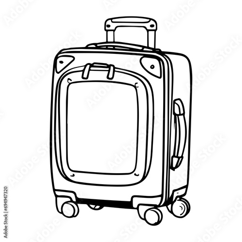 Suitcase doodle style isolated vector illustration