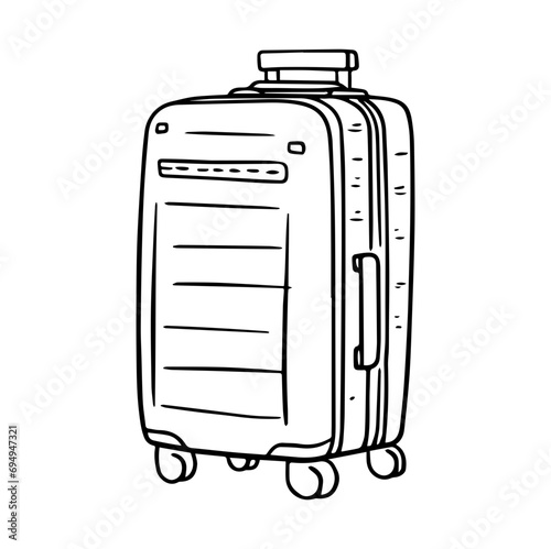 Suitcase doodle style isolated vector illustration