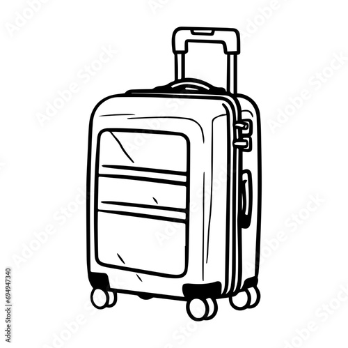 Suitcase doodle style isolated vector illustration