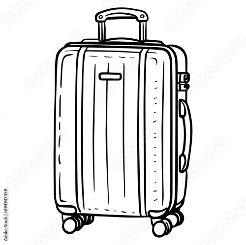 Suitcase doodle style isolated vector illustration