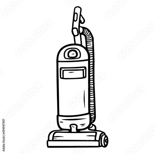 Vacuum cleaner doodle style isolated vector illustration