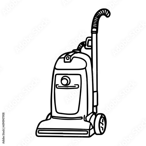 Vacuum cleaner doodle style isolated vector illustration