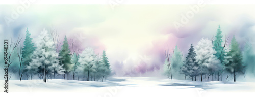 Snow frost christmas sky background nature white winter landscape forest tree xmas background © VICHIZH