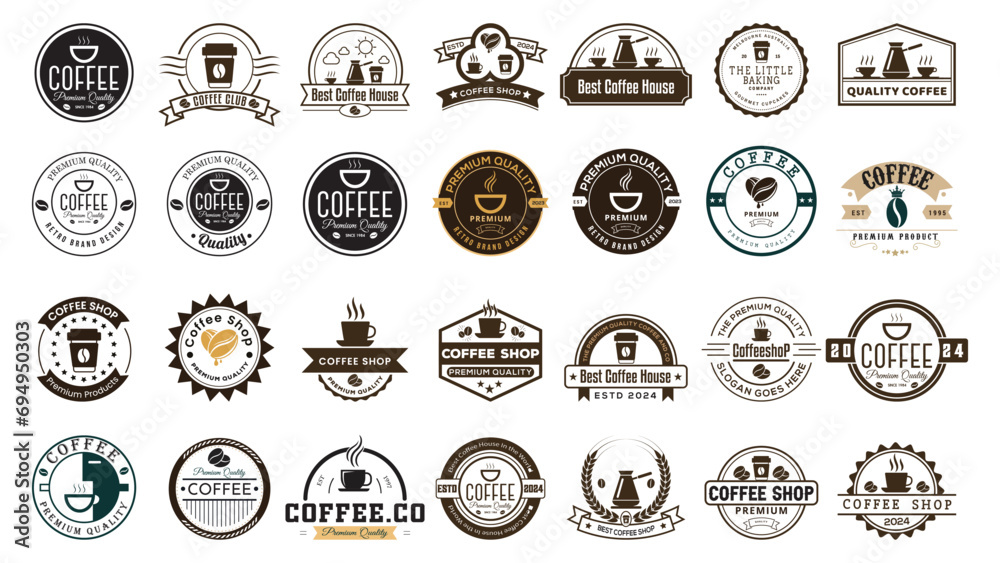 coffee logo bundle and coffee logo vector