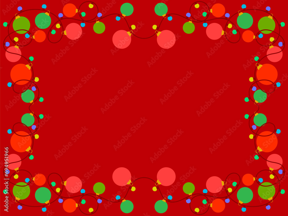 Christmas light frame. Festive frame with Christmas glowing garland and place for text. LED Christmas tree lights. Festive design for posters, banners and advertising products. Vector illustration Christmas light frame. Festive frame with Christmas glowing garland and place for text. LED Christmas tree lights. Festive design for posters, banners and advertising products. Vector illustration