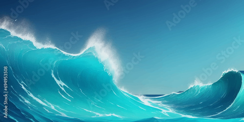 Seamless wave water ocean soft blue curve line background. Water  ocean wave white and soft blue aqua, teal texture. Vector sea, wave, water background.