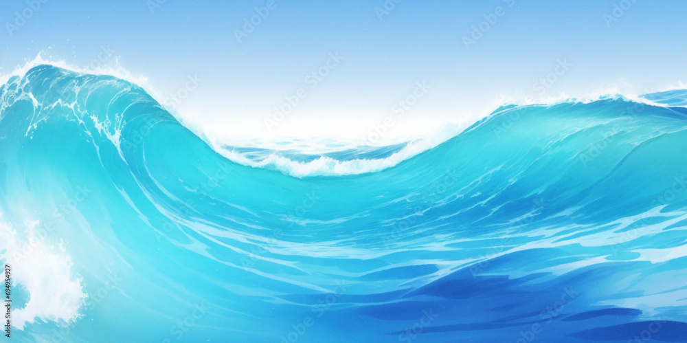 Abstract blue and white water ocean wave and curved line background ...