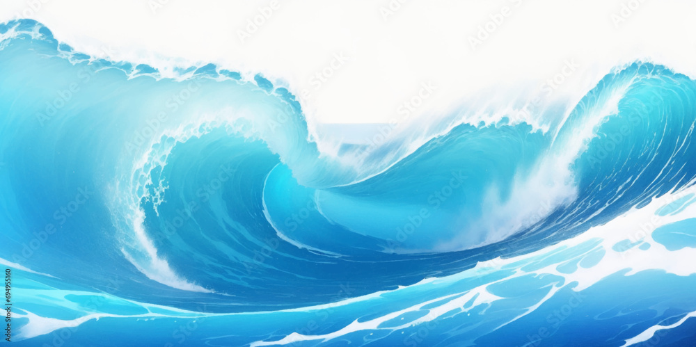 Abstract blue and white water ocean wave and curved line background ...