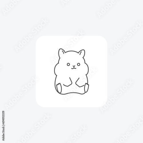 Hamster thin line vector icon, outline icon, pixel perfect icon