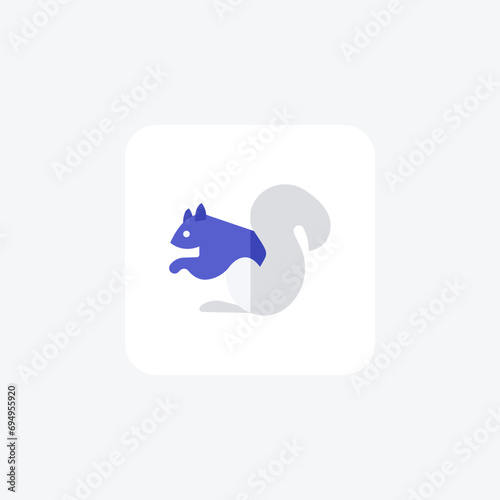Squirrel flat color vector icon, pixel perfect icon