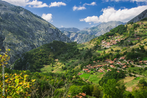 View of Linares y Navedo villages in the Peñarrubia valley (Cantabria) photo