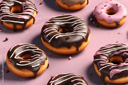 Delicious Donut Sweet Cake 3D Blender photo