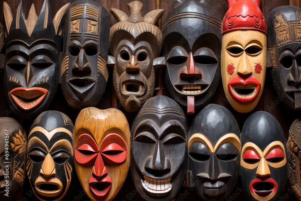 Traditional masks from Cameroon, Africa