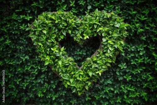 Heart-Shaped Ivy on a Hedge