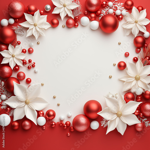 Christmas background with bright red and white colors