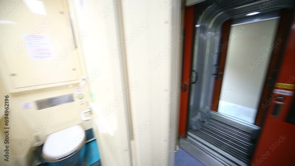 Toilet in car in Tver Railway Carriage Plant. 