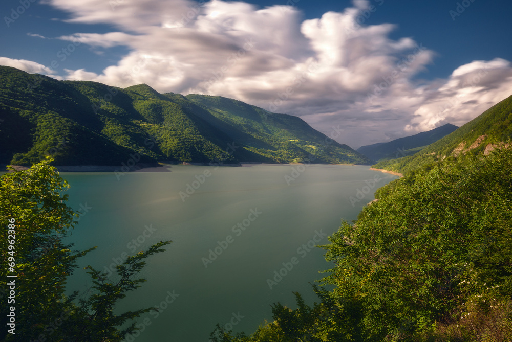 Lake jinvali in Georgia, Caucasus. summer season