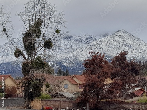 A collage of the mountains of Santiago de Chile in Winter