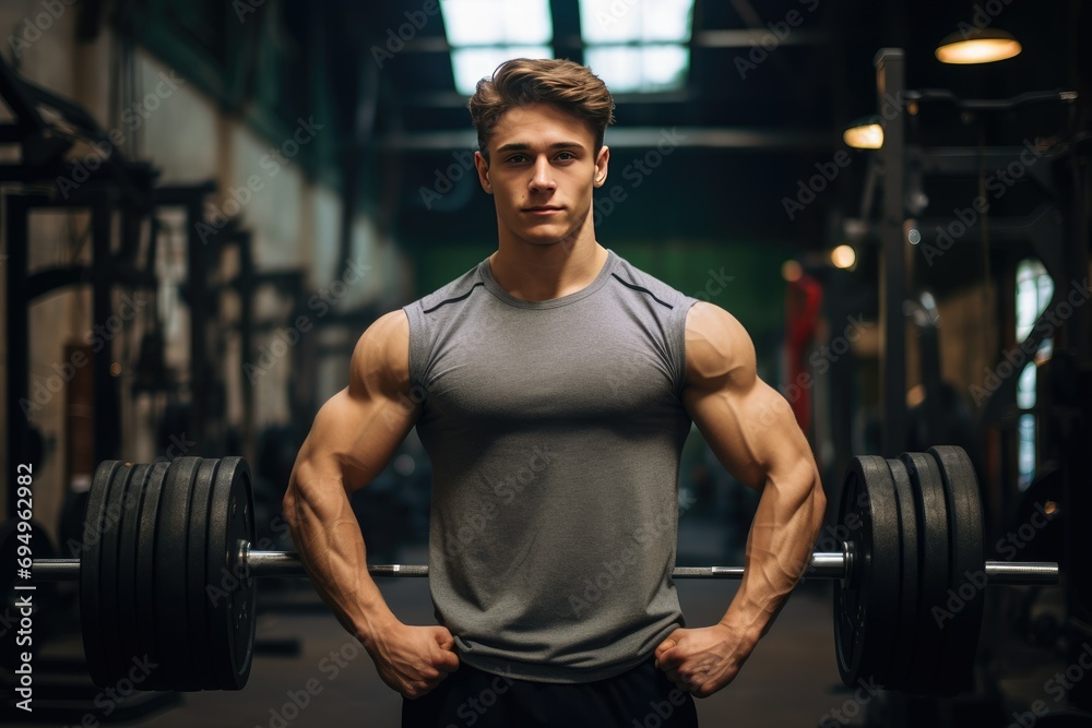 Young bodybuilder man at gym, Young male bodybuilder showing his body and posing and doing sports exercises in the gym Ai Generated Young bodybuilder man at gym, Young male bodybuilder showing his body and posing and doing sports exercises in the gym Ai Generated