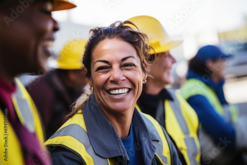 Portrait of a smiling middle aged construction worker