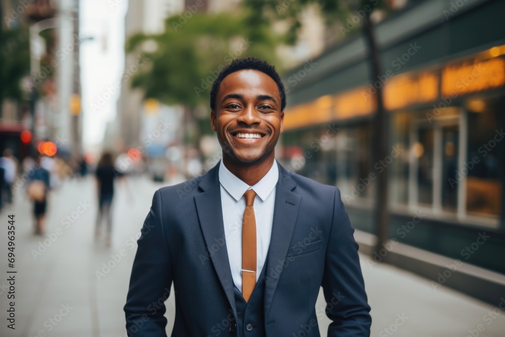 Portrait of a smiling businessman in the city