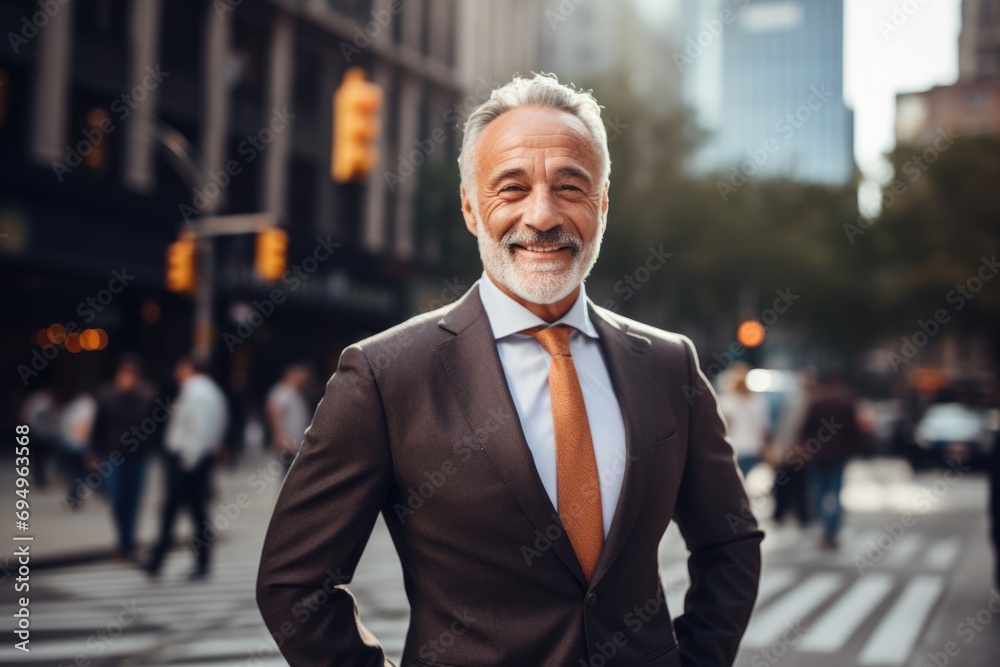 Portrait of a smiling businessman in the city Portrait of a smiling businessman in the city