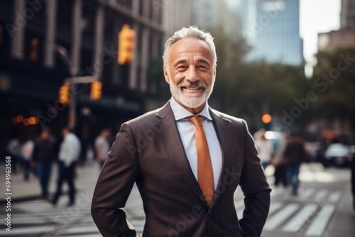 Portrait of a smiling businessman in the city