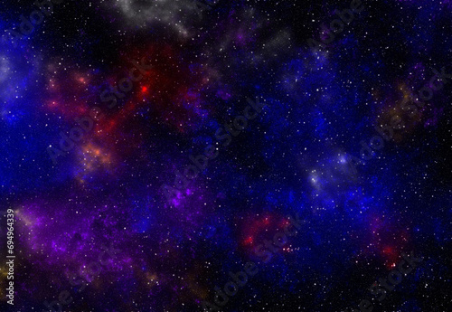 Cosmic art background. Planets and galaxy, science fiction wallpaper. Beauty of deep space. Billions of galaxies in the universe. 3D illustration