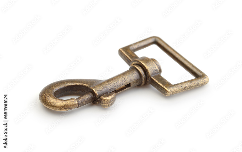 Metal carabiner isolated on white. Metal carabiner isolated on white.