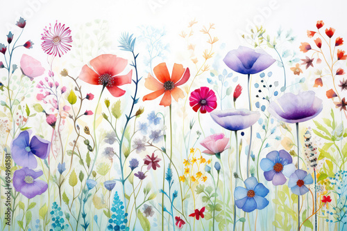 Spring floral art nature wallpaper design blossom background watercolor flowers pink illustration background summer