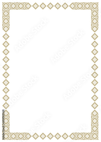 Vector frame with arabesques and orient elements, frame with ornament vector illustration	