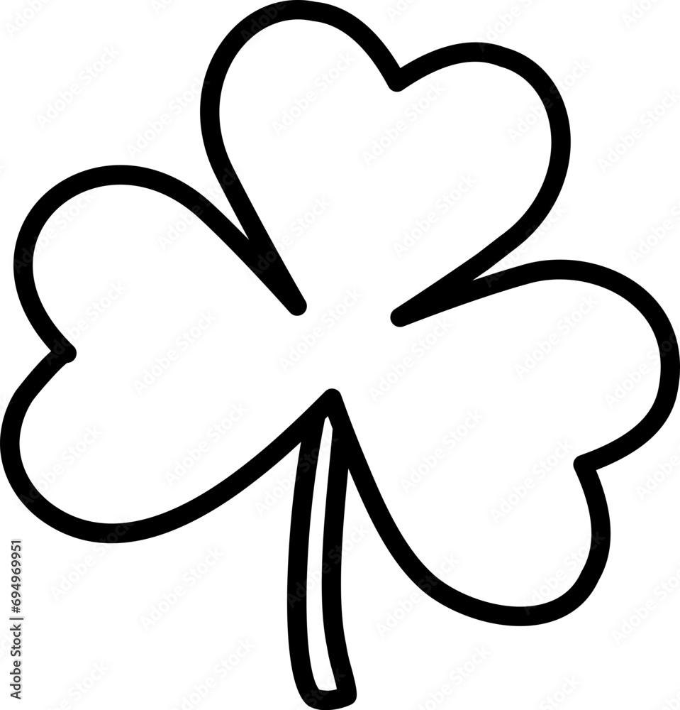shamrock icon.Clover flat outline. shamrock icon.Clover flat outline.