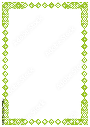 Green Vector frame with arabesques and orient elements, frame with ornament vector illustration	