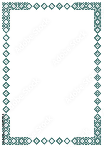 Oriental vector frame with arabesques and orient elements, frame with ornament vector illustration	